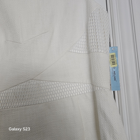 White Dress with Mesh Inserts by Antonio Melani - Picture 5 of 8
